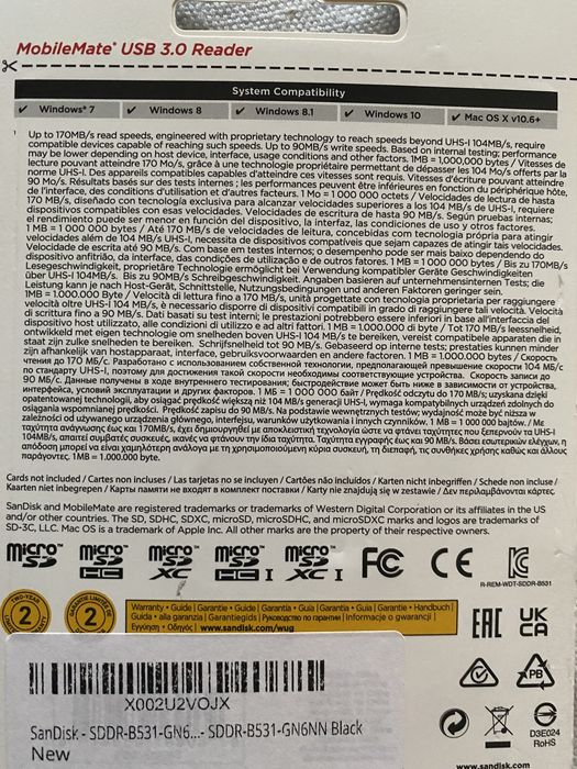 Czytnik SanDisk SD UHS-l USB 3.0 170/90 MB/s