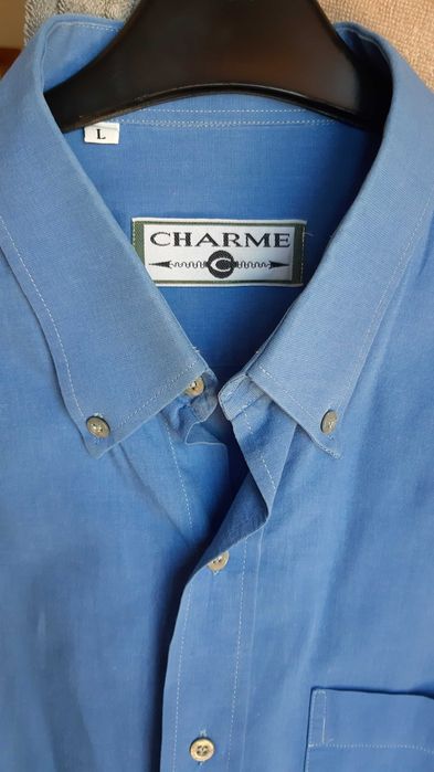 Camisa azul lisa, T.L