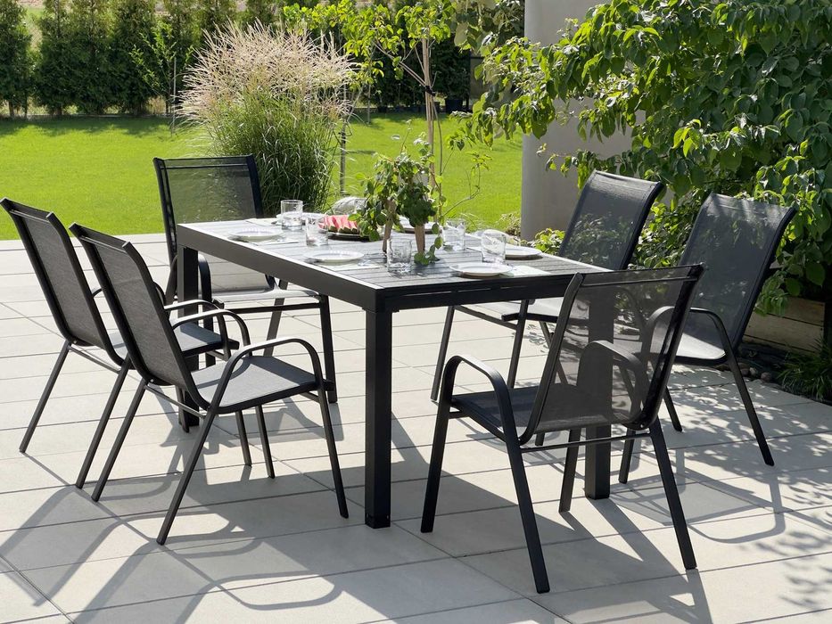 Zestaw Ogrodowy ROZKŁADANY Deska Stół 6+1 na Taras Balkon 150-200