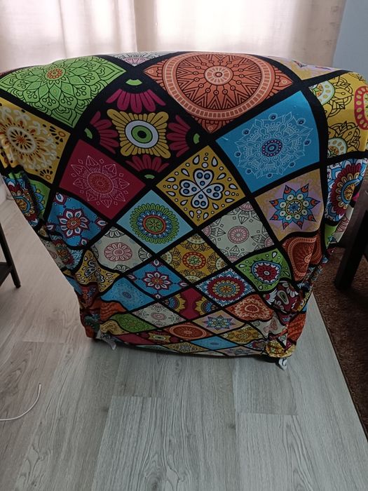 Cadeirão/banco reclinável chocolate + capa