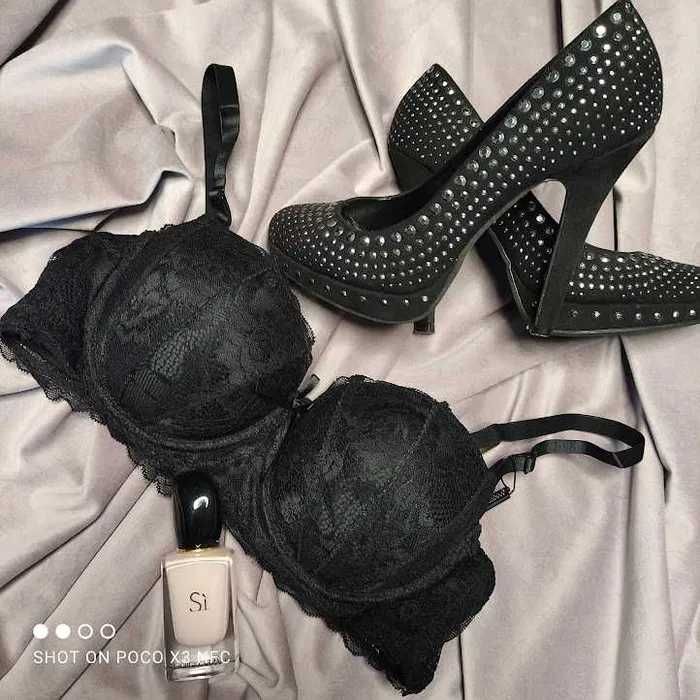 Biustonosz Bardotka push-up 70/75/80B czarny