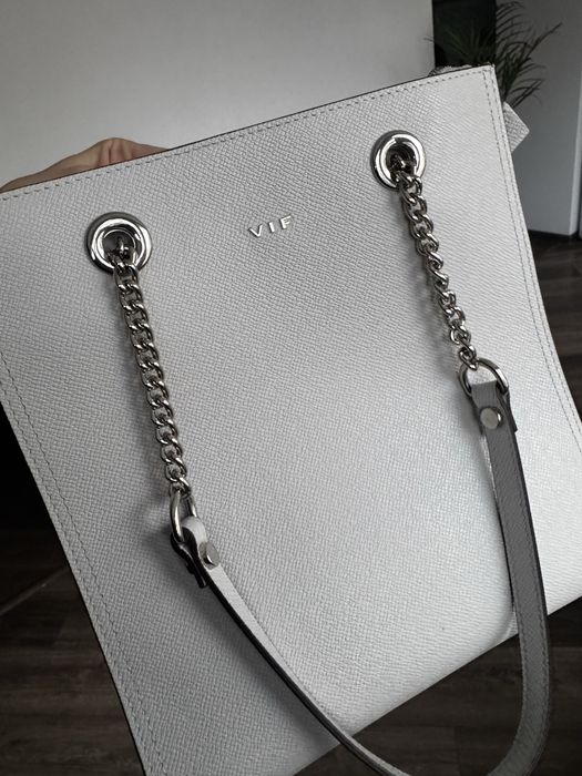 Нова шкіряна сумка VIF, світло-сіра