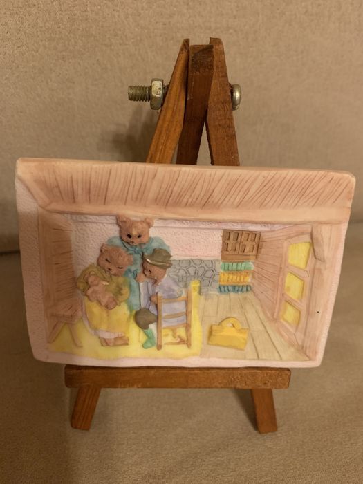 2 mini quadros ursos marfinite