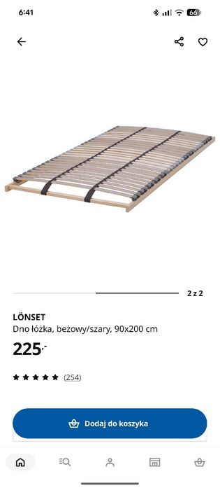 Ikea Lonset, dno łóżka, 90x200
