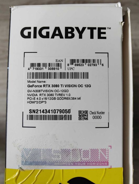Gigabyte RTX 3080 Ti Vision OC 12GB