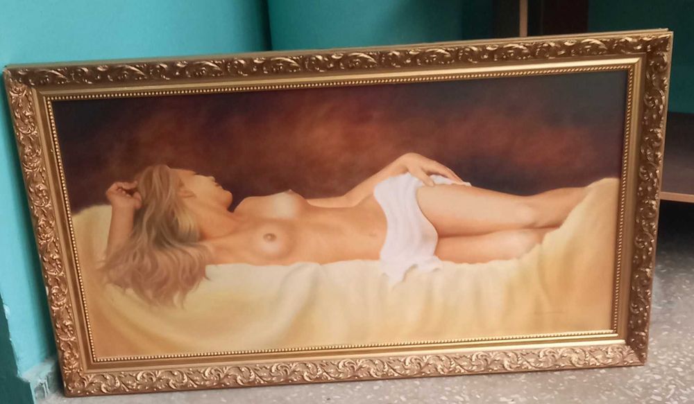 Прекрасна картина  фарбами 98х48см. "Діва"