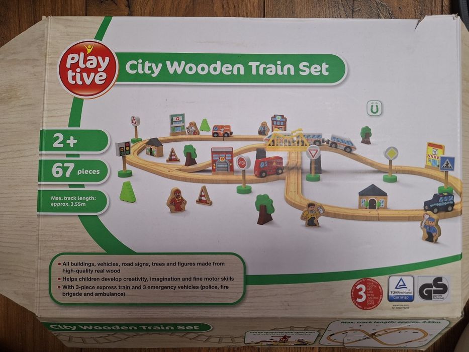 Drewniane Tory kolejka, stacja metra, pociąg