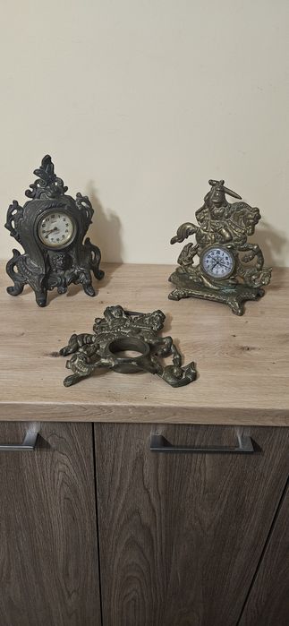 Zegar kominkowy mosiężny