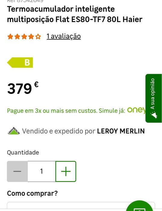 Termoacumulador haier 80 litros