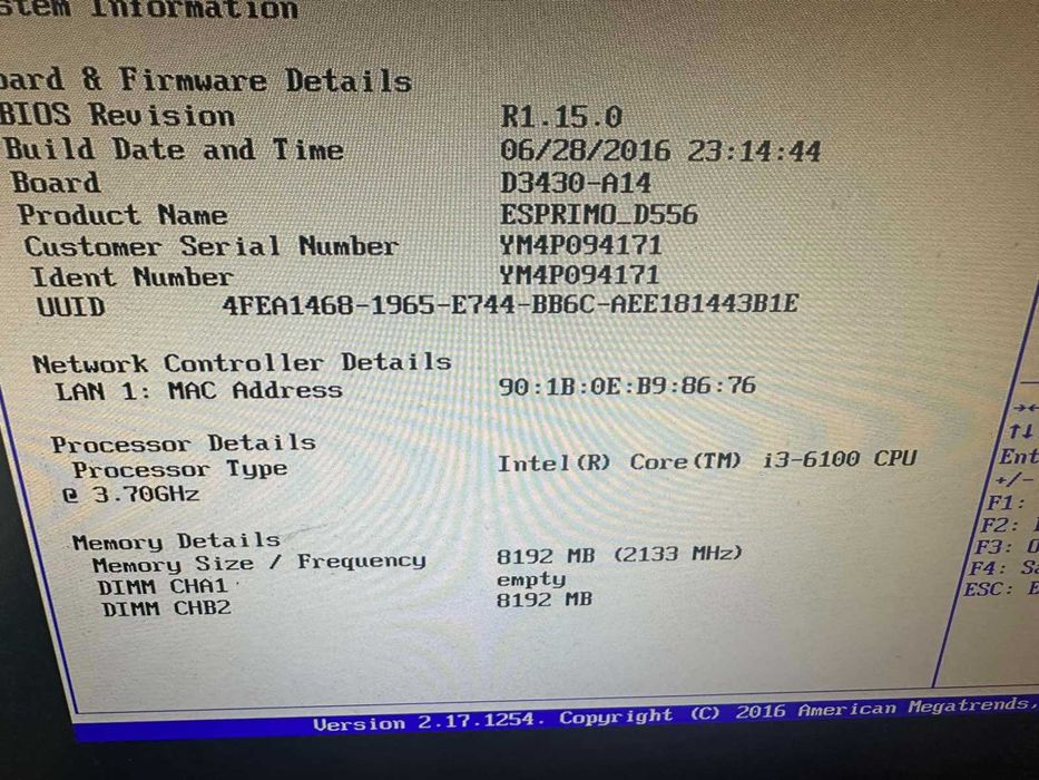 Компютер Fujitsu i3 6100 RAM 8GB SSD 250Gb Win 10