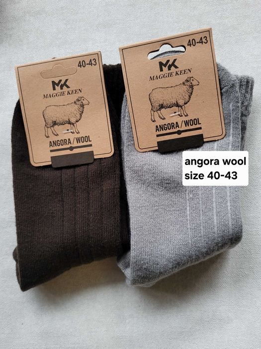 Skarpety wełniane angora męskie 43-46 ciepłe 3 pary zestaw kolor wełna