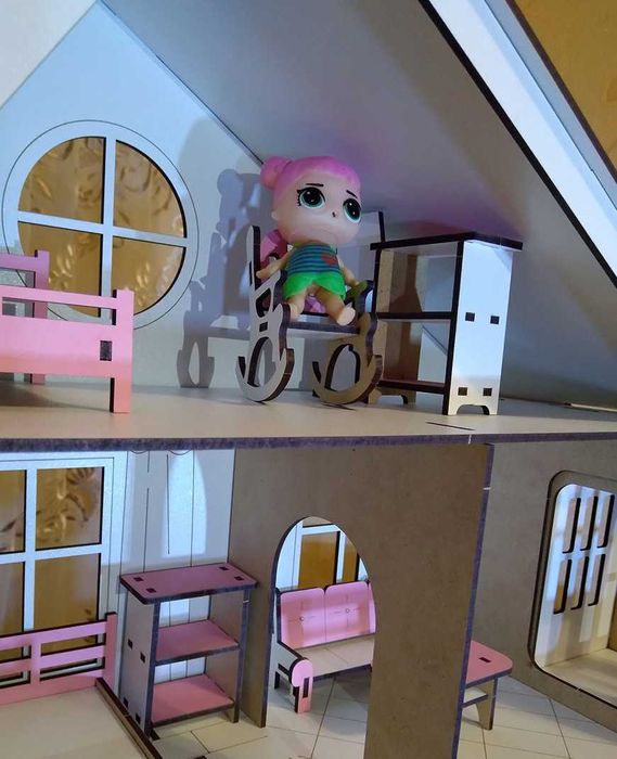 Будиночок ляльок для лол Меблі дівчинці ліфт рухомий Будинок ляльковий