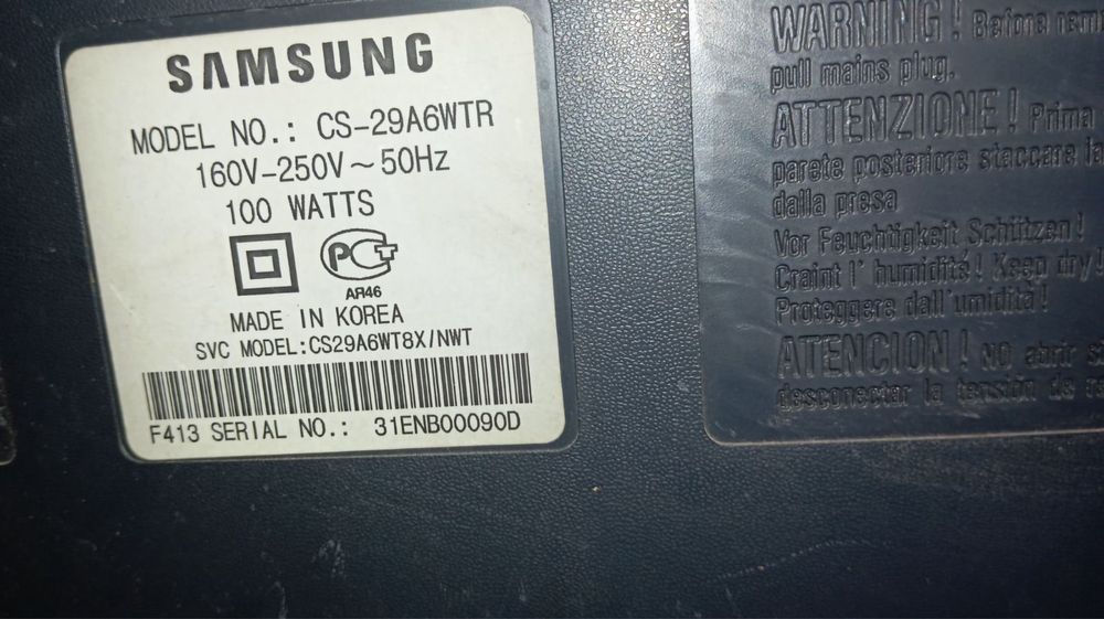 телевизор SAMSUNG PLANO CS-29A6WTR в рабочем состоянии
