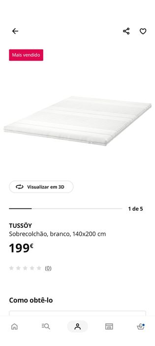 Sobrecolchão IKEA TOSSOY 140x200 cm