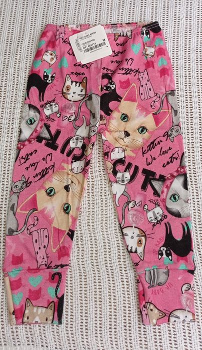 Legginsy getry spodenki dla dziewczynki nowe 74 cm motyw koty