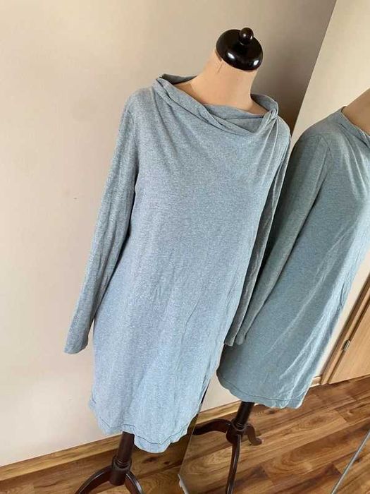 Xl 42 44 szary dres komin golf sukienka tatuum midi oversize sweter