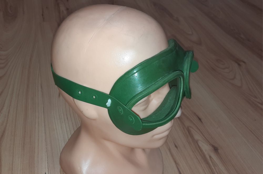 Milicja stare gogle zielone zomo ormo mo milicyjnye motocyklowe prl