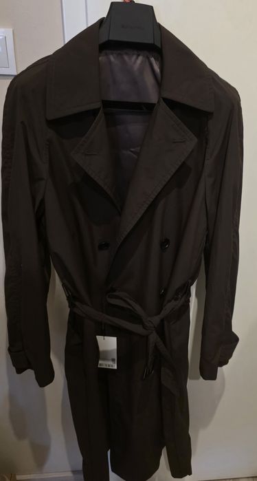 Suitsupply Trencz z paskiem ciemno brązowy rozmiar 46