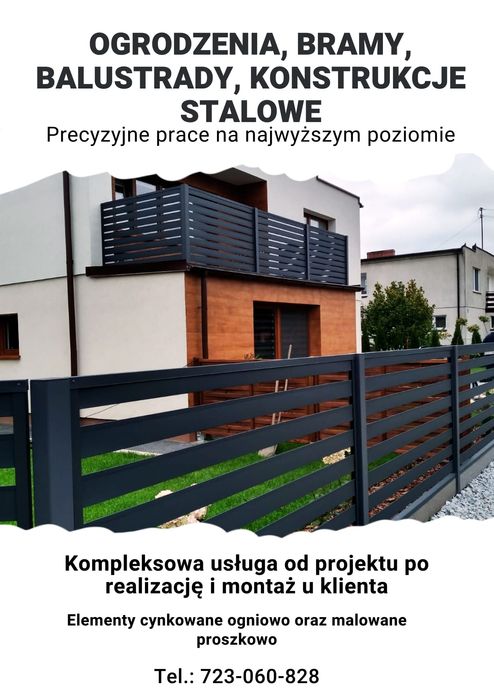 Bramy, ogrodzenia, balustrady, schody, konstrukcje stalowe.