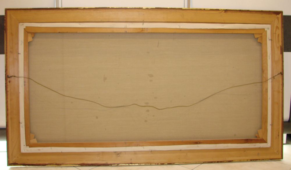 Wioska przy Rzece - Piękny Obraz na Płótnie - 135 x 75 cm G. Seekatz