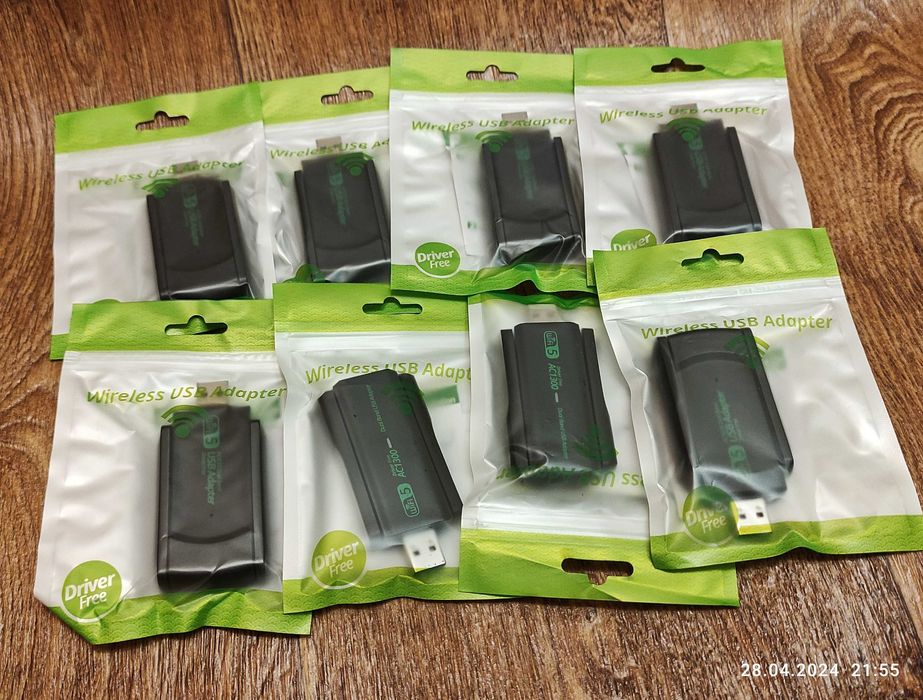 Сетевой адаптер Двухдиапазонный  WiFi-5 USB 2.4GHz+5.8GHz