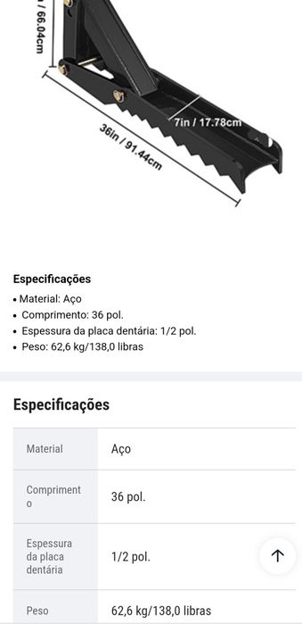 Pinca/polegar/agarra para lança retro/giratória (novo) entrega imediat