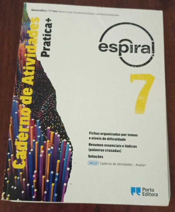 Livros de Matemática 7ºano Espiral, Porto Editora (ou inidividuais)