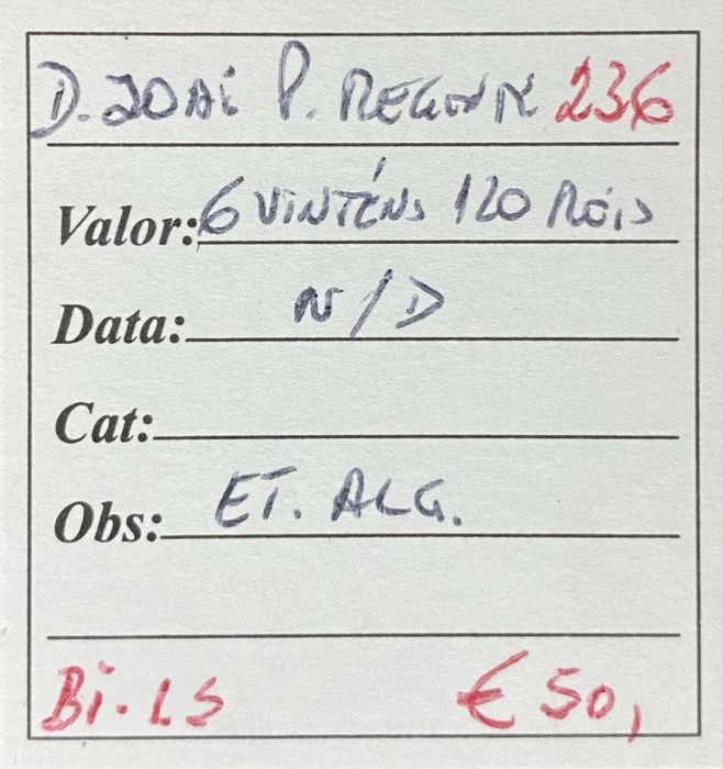 Moeda  236 - 6 Vintens 120 Reis D JOAO P REGENTE