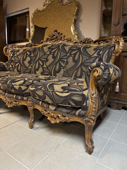 Włoski Stylowy Komplet Wypoczynkowy Sofa 2 Fotele Meble Stylowe Italy