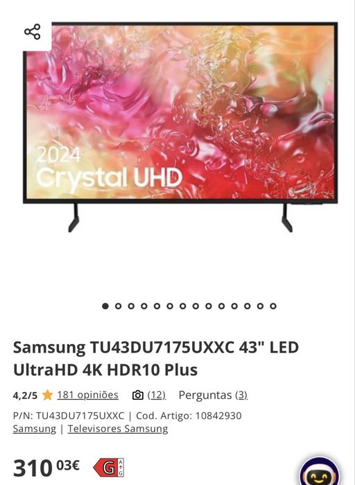 Smart TV Samsung 43 polegadas Nova