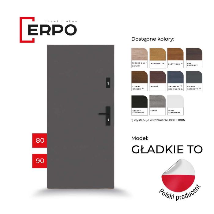 OKAZJA! Drzwi wejściowe 80 i 90 lewe lub prawe ciepłe 72mm