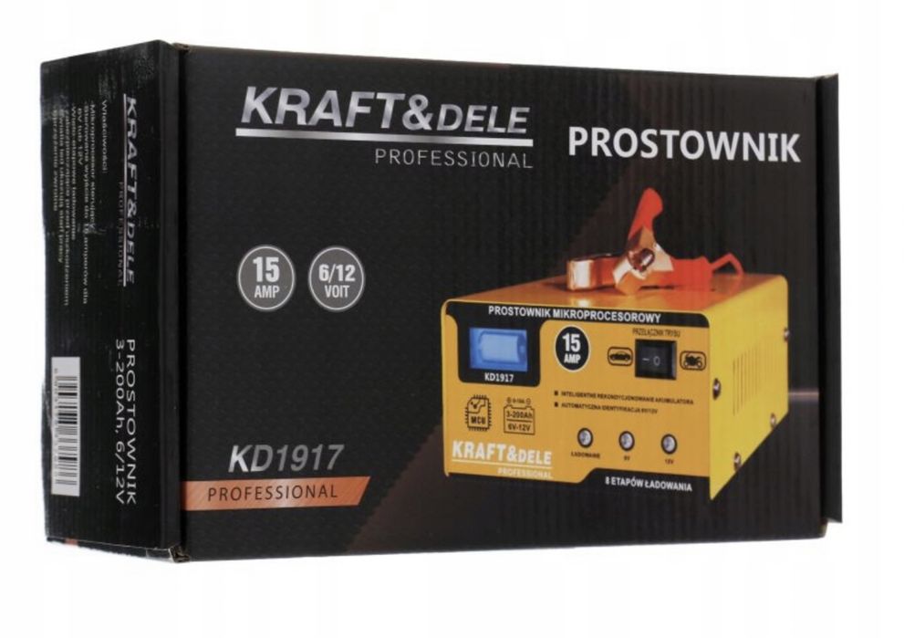 Зарядний професійний пристрій Kraft Dele 15-20Ah 8 програм Автомат