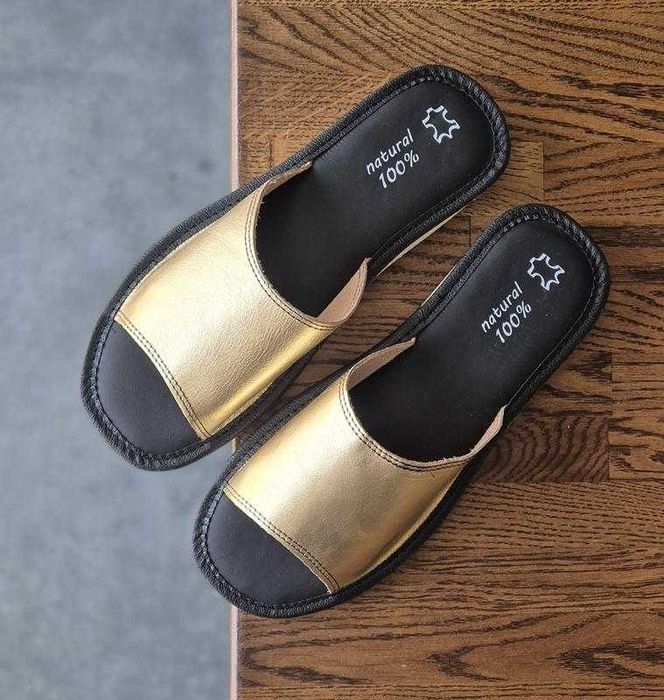 Якісні жіночі шкіряні тапочки, кожаные тапки