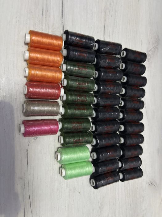 Лот нитки швейные, вышивка термоапликация