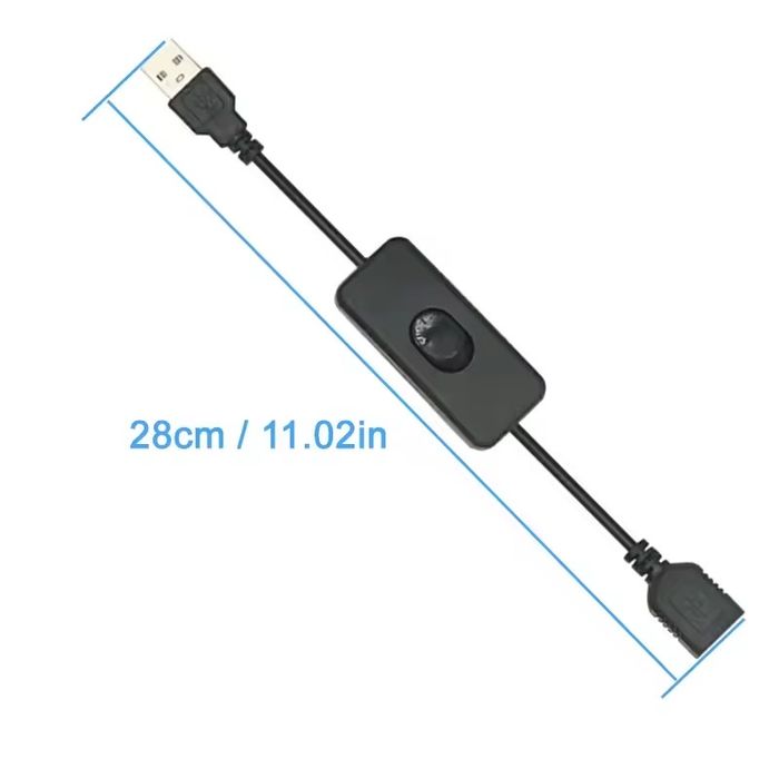 28-сантиметровий USB-кабель із перемикачем УВІМК./ВИМК