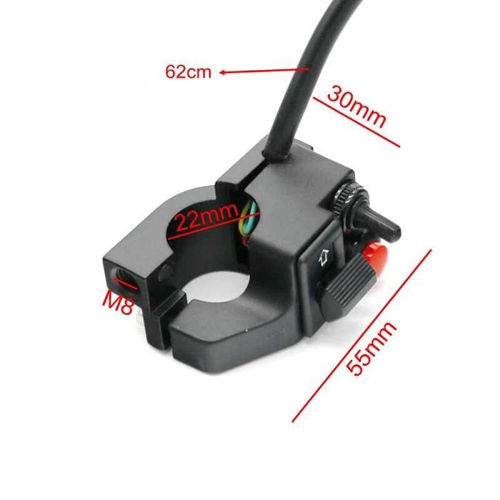 Comutador piscas, buzina e luzes 22 mm