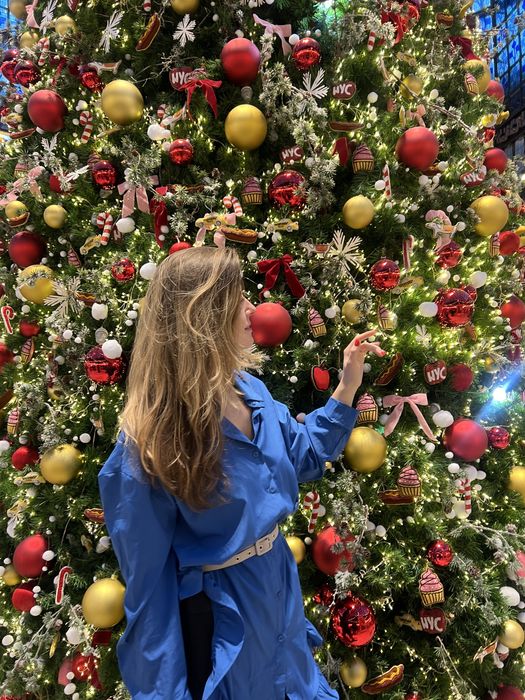 Синя блуза оферсайз без поясу