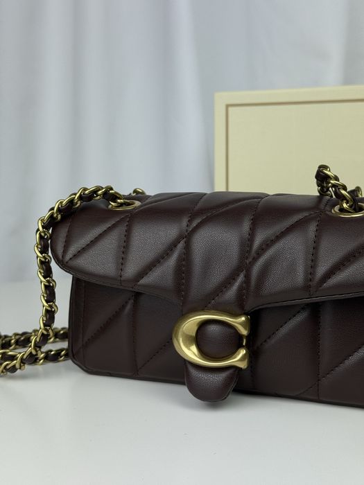 Женская сумка coach tabby original шоколадний колір