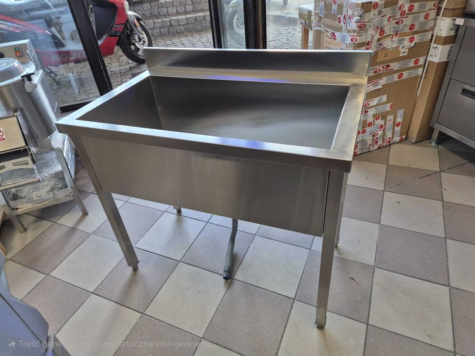 STÓŁ Z BASENEM 80X60 CM gastronomiczny ze stali nierdzewnej ! OUTLET !