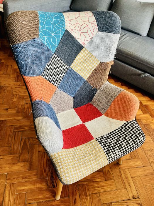 Cadeirão / Poltrona Patchwork Multicolor – Estilo Retro
