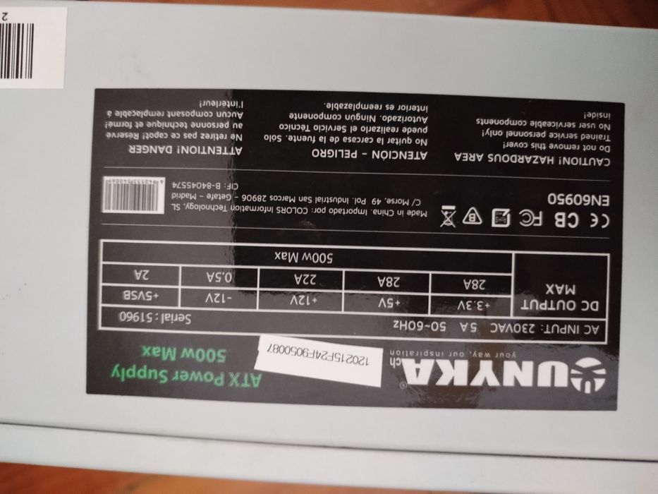 Fonte de Alimentação UNYKAch 500W ATX