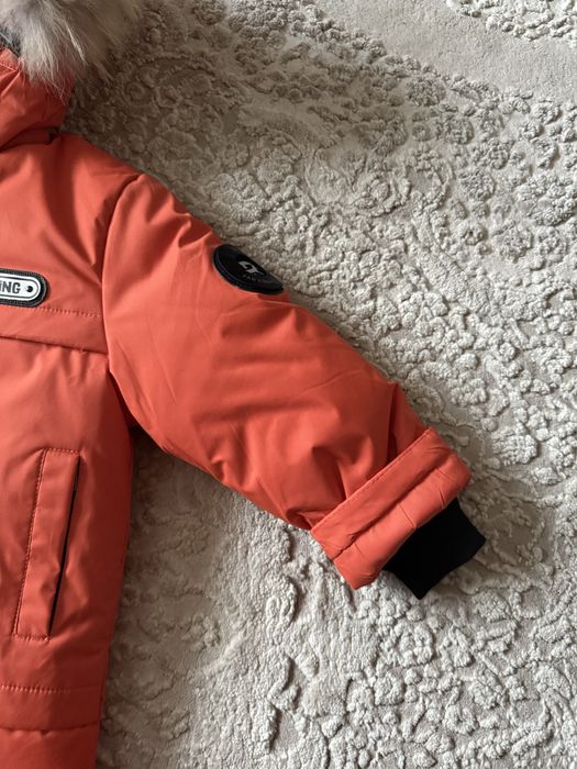 Зимова дитяча подовжена куртка на/для хлопчика 104-128 холлофайбер