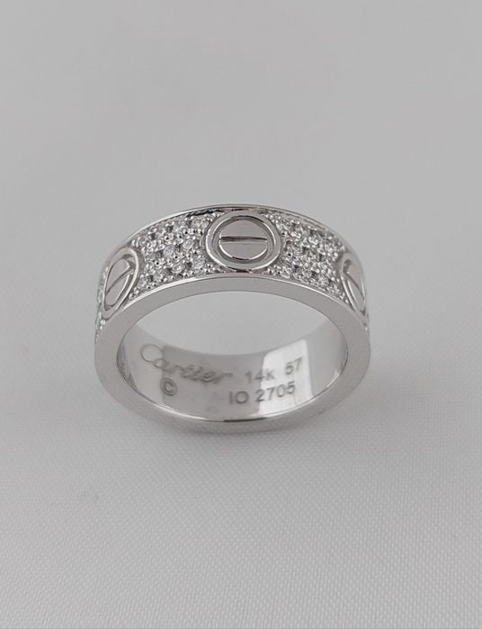 Złoty pierścionek Cartier LOVE z brylantami