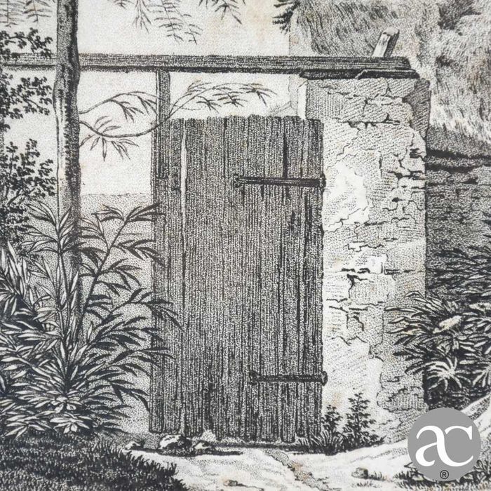 Gravura de J. Marchand “Ferme à Ville-juif” com moldura, séc. XIX