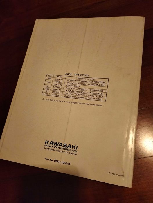 Manual técnico oficial -  Kawasaki EN 400 e EN450