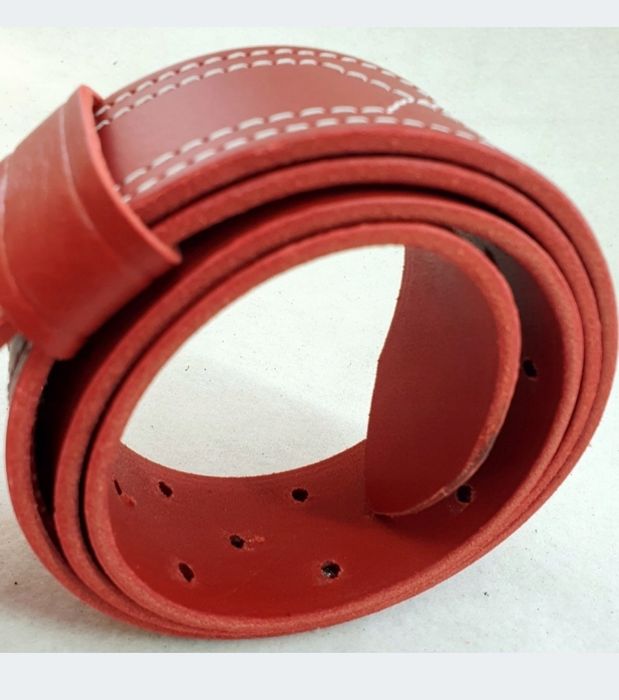 Czerwony pas pasek oficerski skóra 135 cm