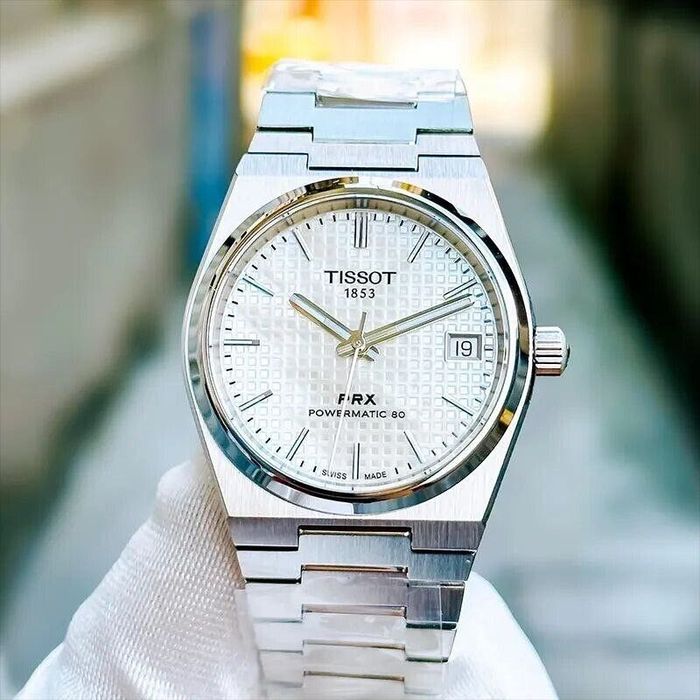 Наручные мужские часы Tissot prx Powermatic 80  White