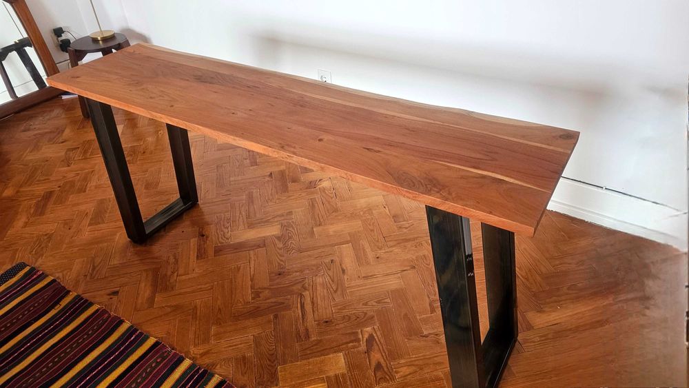 Tampo de Mesa em Madeira Maciça 160x40 cm – Novo, Caixa Fechada