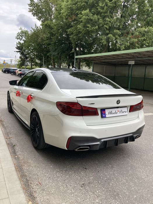 Samochod na slub biale BMW 5 samochodo slubu auto na wesele z kierowca