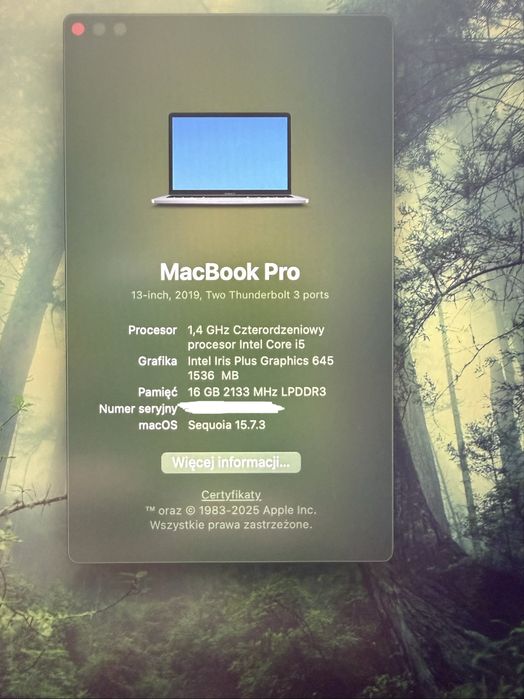 Macbook Pro 13 cali / Zamiana